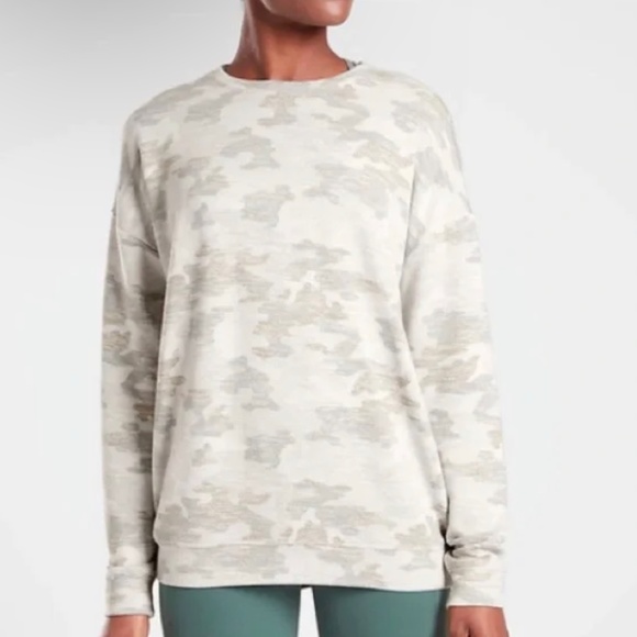 Athleta Tops - Athleta Pure Luxe Camo Printed Sweatshirt